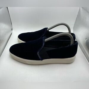 Vince dark blue velvet loafers womens size 8